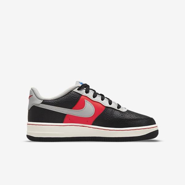 Kids' Nike Air Force 1 EMB Older Sneakers Black / Grey / Red | NK860BZN