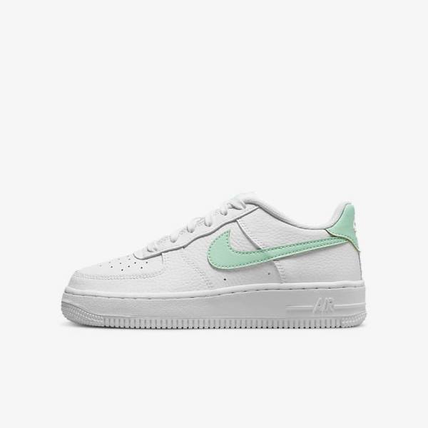 Kids\' Nike Air Force 1 Older Sneakers White / Mint | NK635DSP