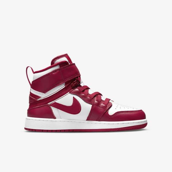 Kids' Nike Air Jordan 1 Hi FlyEase Older Sneakers Red / White | NK609CIX