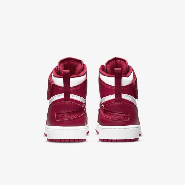 Kids' Nike Air Jordan 1 Hi FlyEase Older Sneakers Red / White | NK609CIX