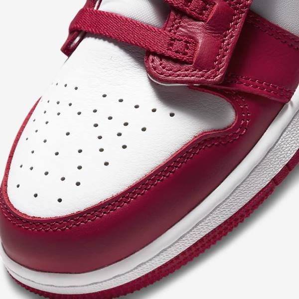 Kids' Nike Air Jordan 1 Hi FlyEase Older Sneakers Red / White | NK609CIX