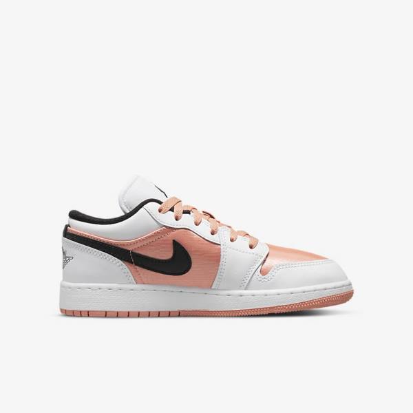 Kids' Nike Air Jordan 1 Low Older Sneakers White / Black | NK195LHK