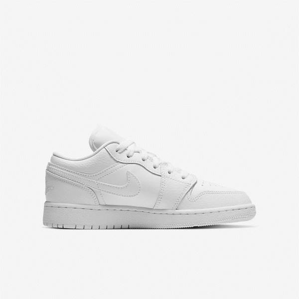 Kids' Nike Air Jordan 1 Low Older Sneakers White | NK967QJR