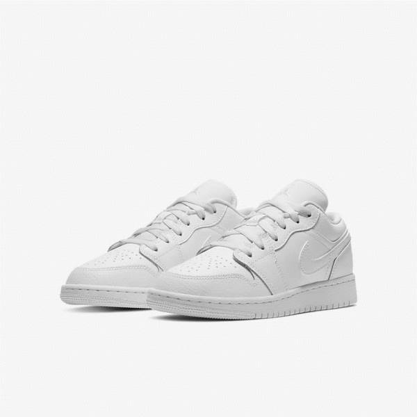 Kids' Nike Air Jordan 1 Low Older Sneakers White | NK967QJR