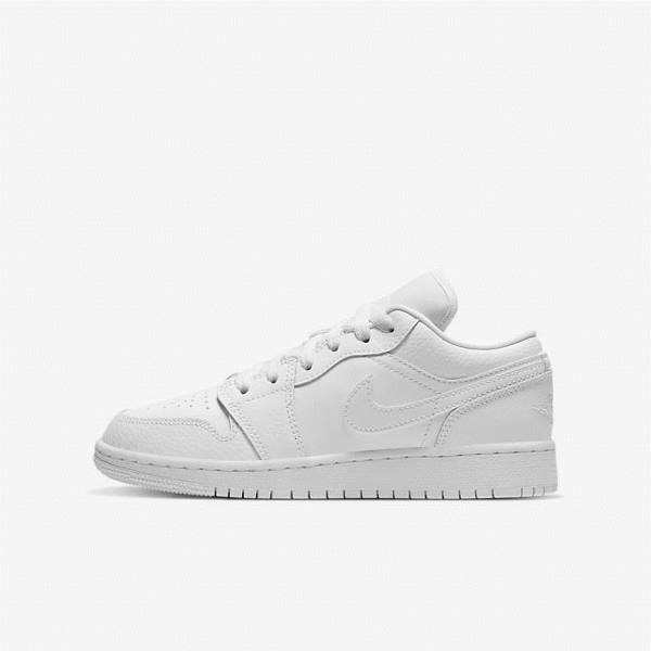 Kids\' Nike Air Jordan 1 Low Older Sneakers White | NK967QJR