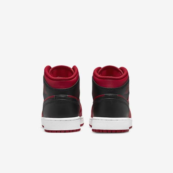 Kids' Nike Air Jordan 1 Mid Older Sneakers Red / White / Black | NK176PZN