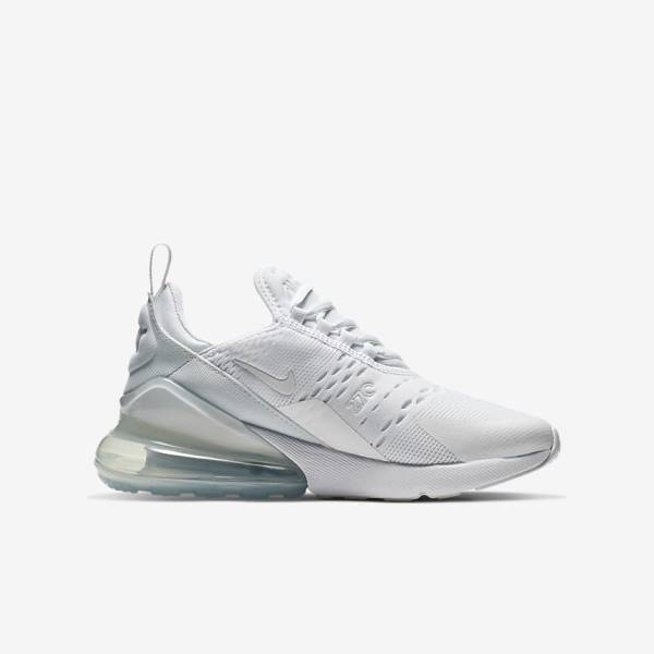 Kids' Nike Air Max 270 Older Sneakers White / Metal Silver / White | NK512JAC