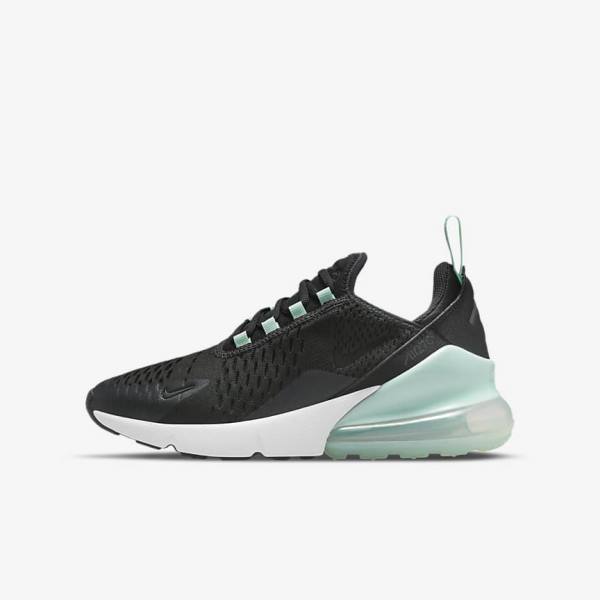 Kids\' Nike Air Max 270 Older Sneakers White / Mint / Black | NK927ZAE