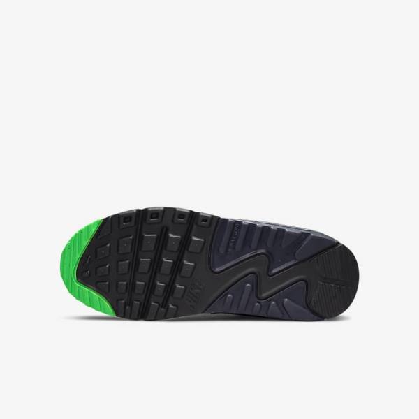 Kids' Nike Air Max 90 LTR SE Older Sneakers Black / Green / White / Obsidian | NK079XSW