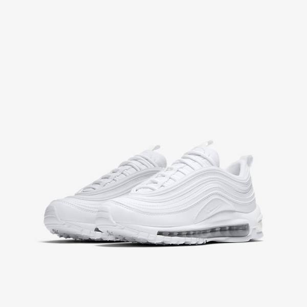 Kids' Nike Air Max 97 Older Sneakers White / Metal Silver / White | NK024VMC