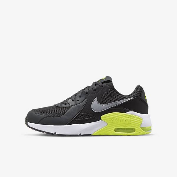 Kids\' Nike Air Max Excee Older Sneakers Dark Grey / Black / Grey | NK072PIG