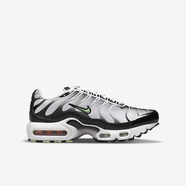 Kids' Nike Air Max Plus Older Sneakers White / Black / Silver / Mint | NK387VOG