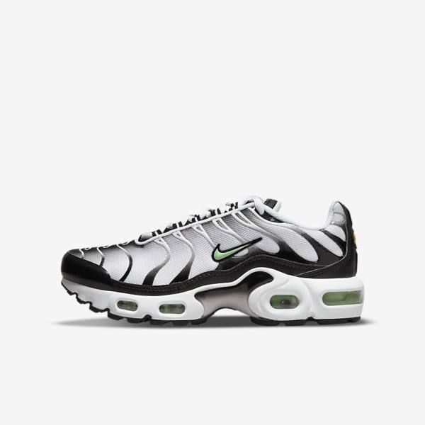 Kids\' Nike Air Max Plus Older Sneakers White / Black / Silver / Mint | NK387VOG