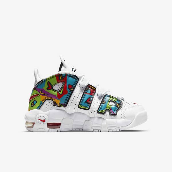 Kids' Nike Air More Uptempo Older Sneakers White | NK285TOZ