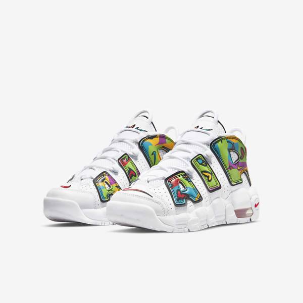 Kids' Nike Air More Uptempo Older Sneakers White | NK285TOZ