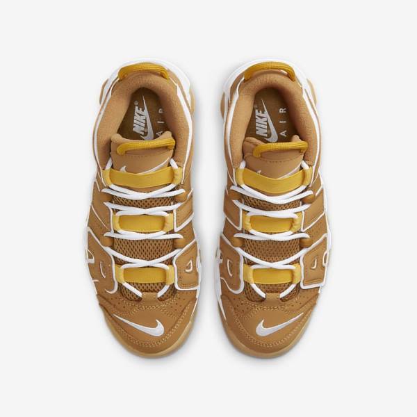 Kids' Nike Air More Uptempo Older Sneakers Brown / Light Brown / White | NK745UWP