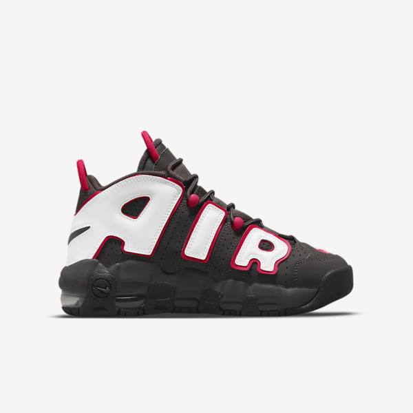 Kids' Nike Air More Uptempo Older Sneakers Grey / Black / Red / White | NK804VDF