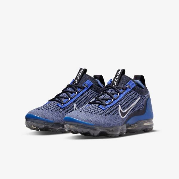 Kids' Nike Air VaporMax 2021 FK Older Sneakers Royal / White / Dark Grey / Black | NK508KDL