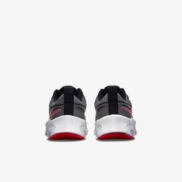 Kids' Nike Air Zoom Arcadia Older Running Shoes Grey / Black / Red | NK283QTC