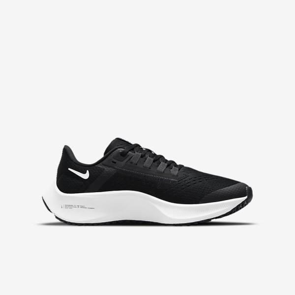 Kids' Nike Air Zoom Pegasus 38 Older Road Running Shoes Black / Dark Grey / White | NK690XGO