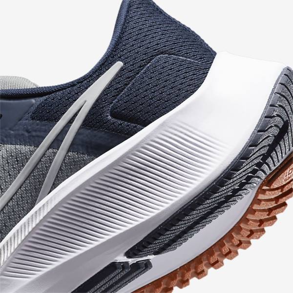 Kids' Nike Air Zoom Pegasus 38 Older Road Running Shoes Grey / Navy / Orange / White | NK792BUD