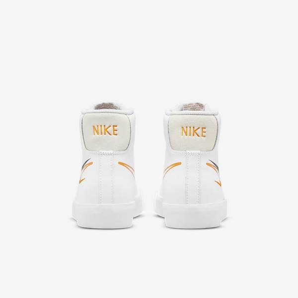 Kids' Nike Blazer Mid 77 Older Basketball Shoes White / Black / White | NK193XUY