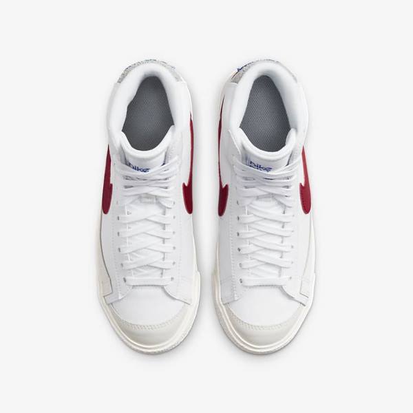 Kids' Nike Blazer Mid 77 Older Sneakers White / Light Grey / Red | NK167ILG