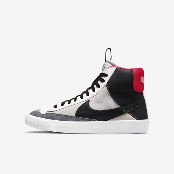 Kids\' Nike Blazer Mid 77 SE Dance Older Sneakers White / Red / Light Grey / Black | NK042CBP