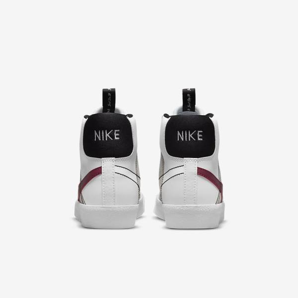 Kids' Nike Blazer Mid 77 SE Dance Older Sneakers White / Black / White / Burgundy | NK409MGE