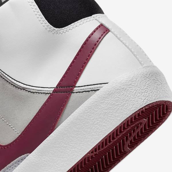 Kids' Nike Blazer Mid 77 SE Dance Older Sneakers White / Black / White / Burgundy | NK409MGE