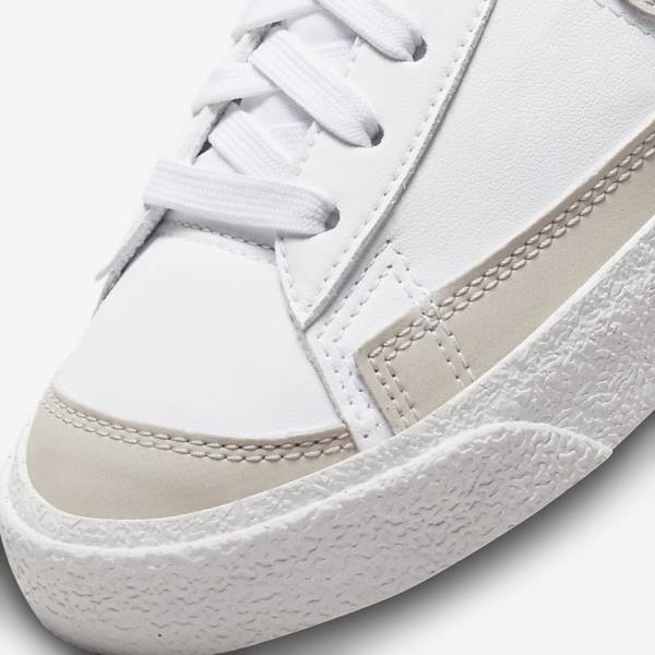 Kids' Nike Blazer Mid 77 SE Older Basketball Shoes White / Light Beige | NK869QSF