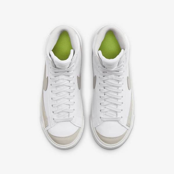 Kids' Nike Blazer Mid 77 SE Older Sneakers White / Light Beige | NK014LQC