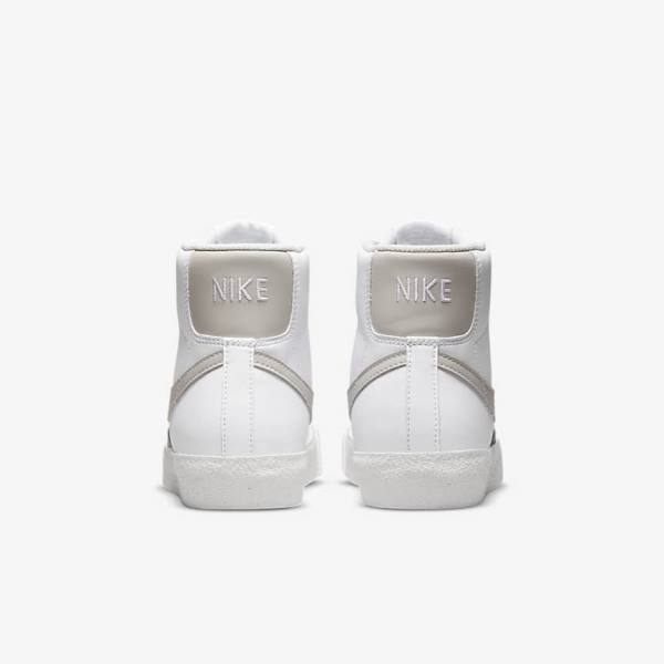 Kids' Nike Blazer Mid 77 SE Older Sneakers White / Light Beige | NK014LQC