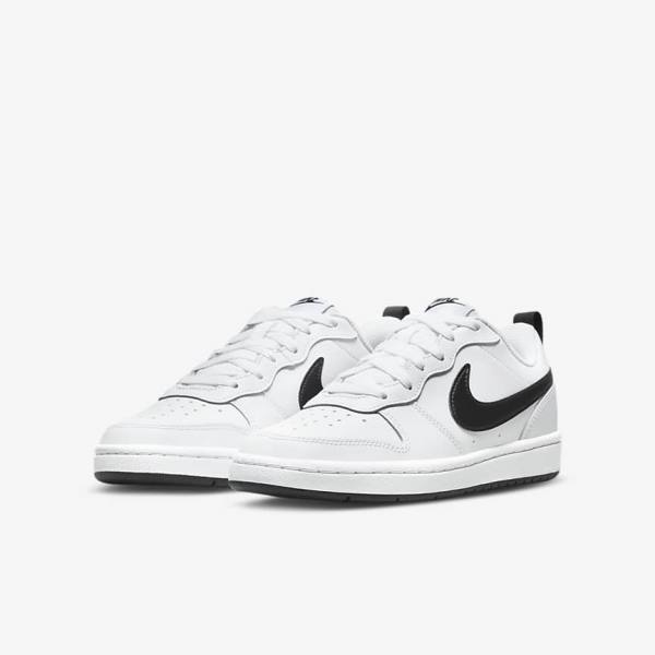 Kids' Nike Court Borough Low 2 Older Sneakers White / Black | NK062NSI