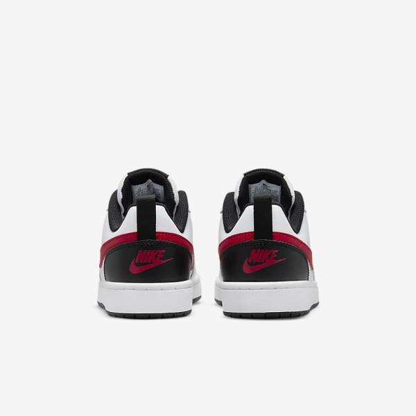 Kids' Nike Court Borough Low 2 Older Sneakers White / Black / Red | NK571SYN