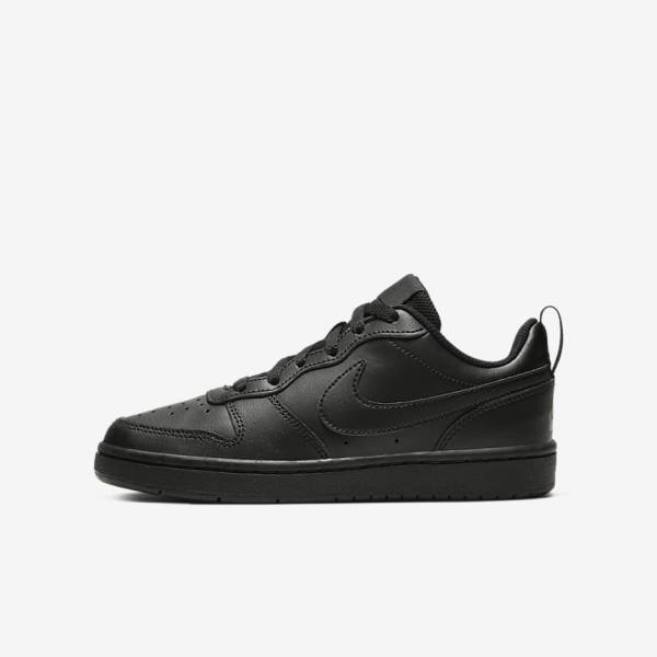 Kids\' Nike Court Borough Low 2 Older Sneakers Black | NK863DTA