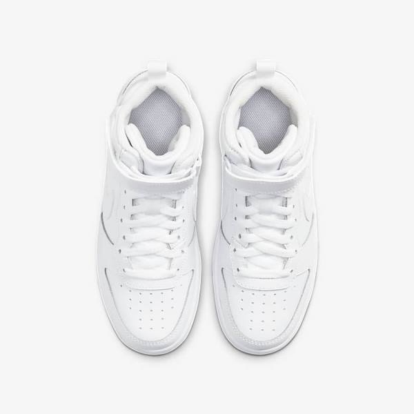 Kids' Nike Court Borough Mid 2 Older Sneakers White | NK052LHD