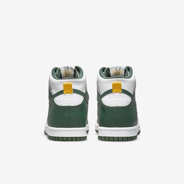 Kids' Nike Dunk High Older Sneakers Green / Gold / White | NK187SDZ