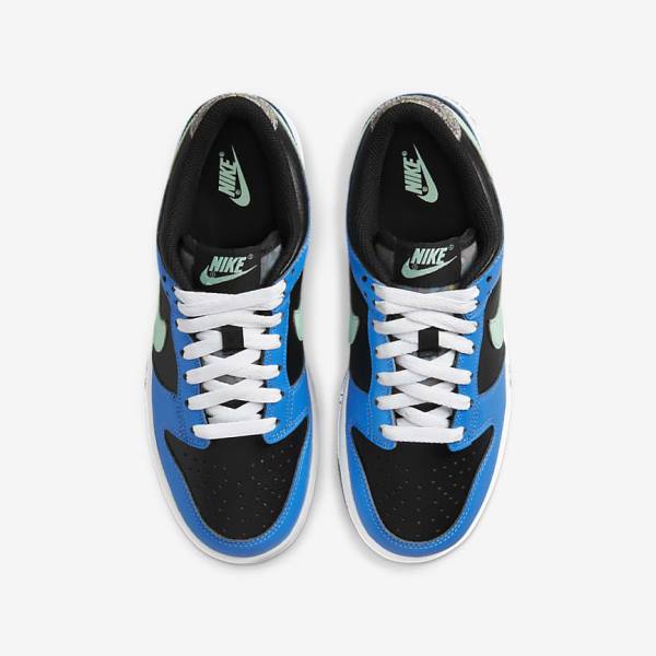 Kids' Nike Dunk Low SE Older Sneakers Black / Light Blue / Pink / Mint | NK867UHG