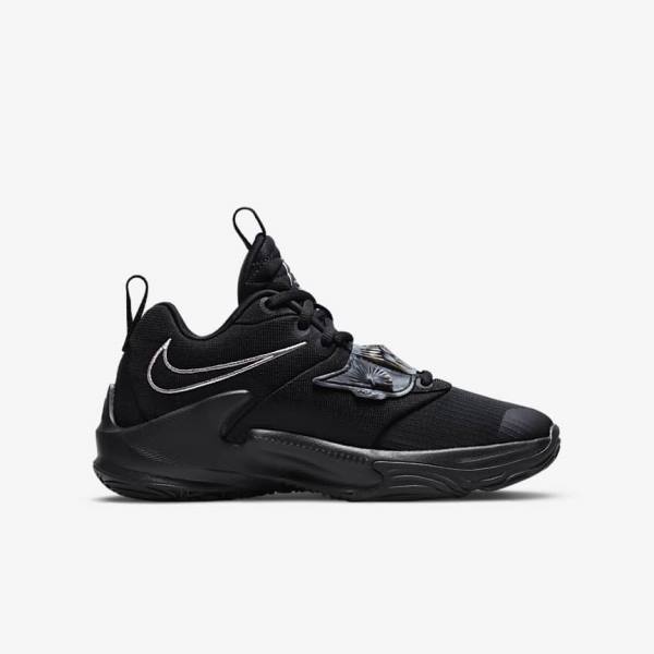 Kids' Nike Freak 3 Older Basketball Shoes Black / Grey / Pink / Metal Silver | NK349AFS