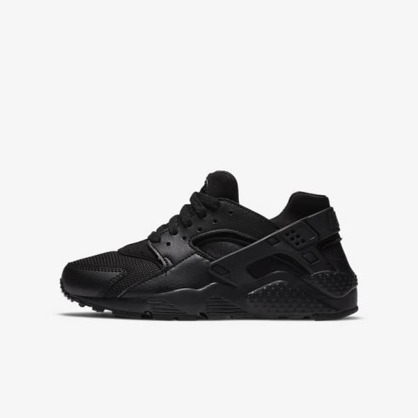 Kids\' Nike Huarache Run Older Sneakers Black | NK684ORS