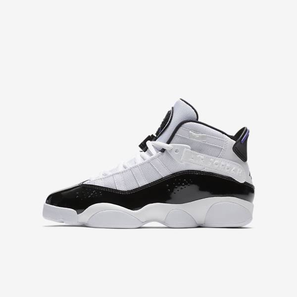 Kids\' Nike Jordan 6 Rings Older Jordan Shoes White / Black | NK694PHJ