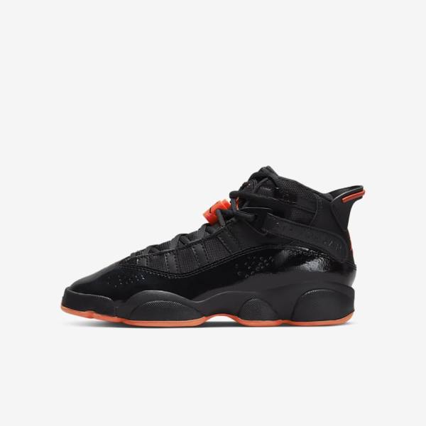 Kids\' Nike Jordan 6 Rings Older Sneakers Black | NK092LTJ