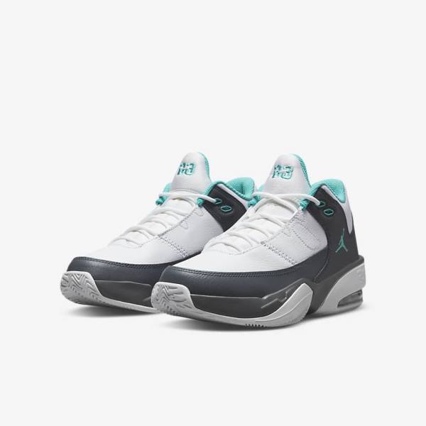 Kids' Nike Jordan Max Aura 3 Older Sneakers White / Grey / Turquoise | NK160IHT