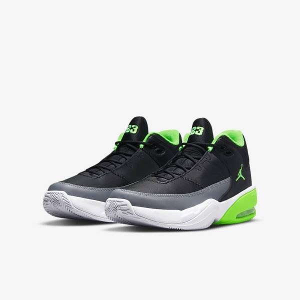 Kids' Nike Jordan Max Aura 3 Older Sneakers Black / Grey / White / Green | NK856ERP