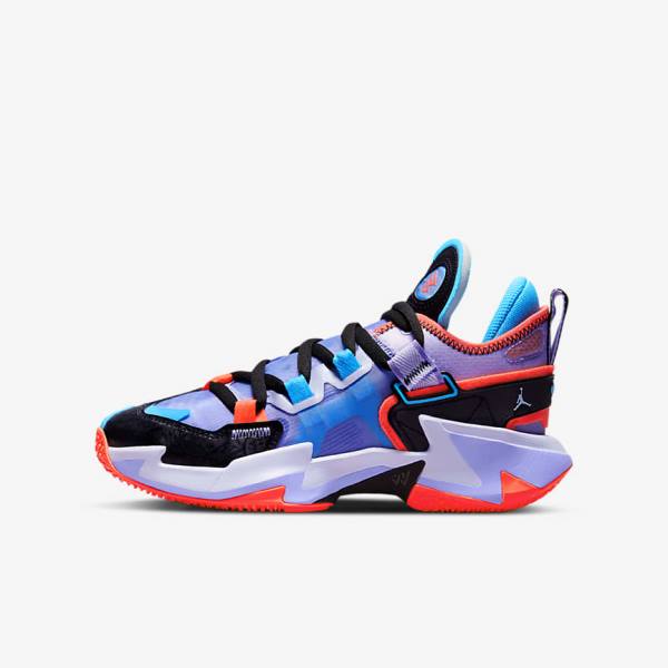 Kids\' Nike Jordan Why Not Zer0.5 Older Jordan Shoes Black / Blue / Light Red | NK801ORY