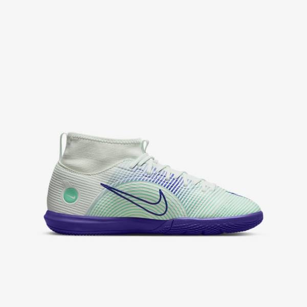 Kids' Nike Jr. Mercurial Dream Speed Superfly 8 Academy IC Indoor Court Football Shoes Green / Purple / Green | NK586WBS