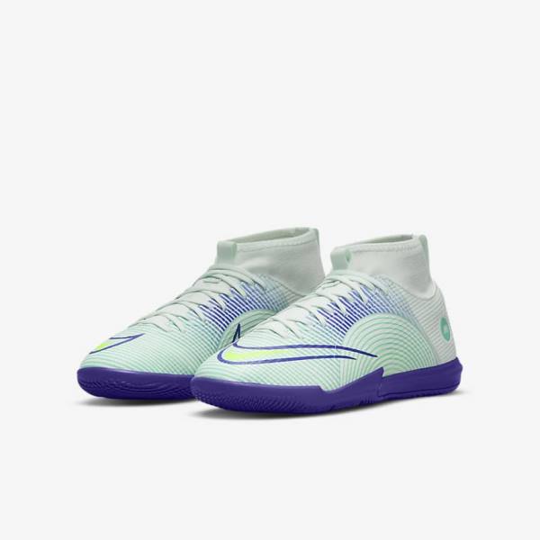 Kids' Nike Jr. Mercurial Dream Speed Superfly 8 Academy IC Indoor Court Football Shoes Green / Purple / Green | NK586WBS