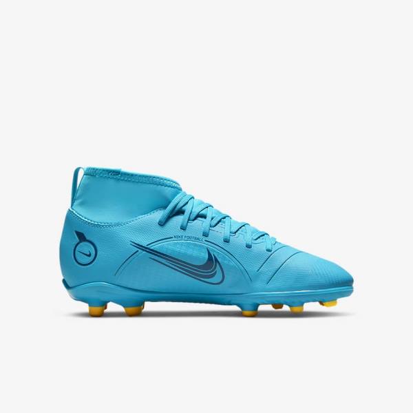 Kids' Nike Jr. Mercurial Superfly 8 Club MG Older Multi-Ground Football Shoes Blue / Orange | NK429ZAJ