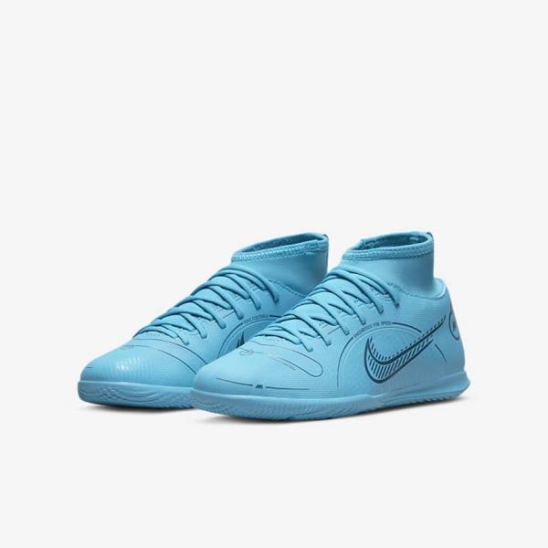 Kids' Nike Jr. Mercurial Superfly 8 Club IC Older Indoor-Court Football Shoes Blue / Orange | NK846DRE